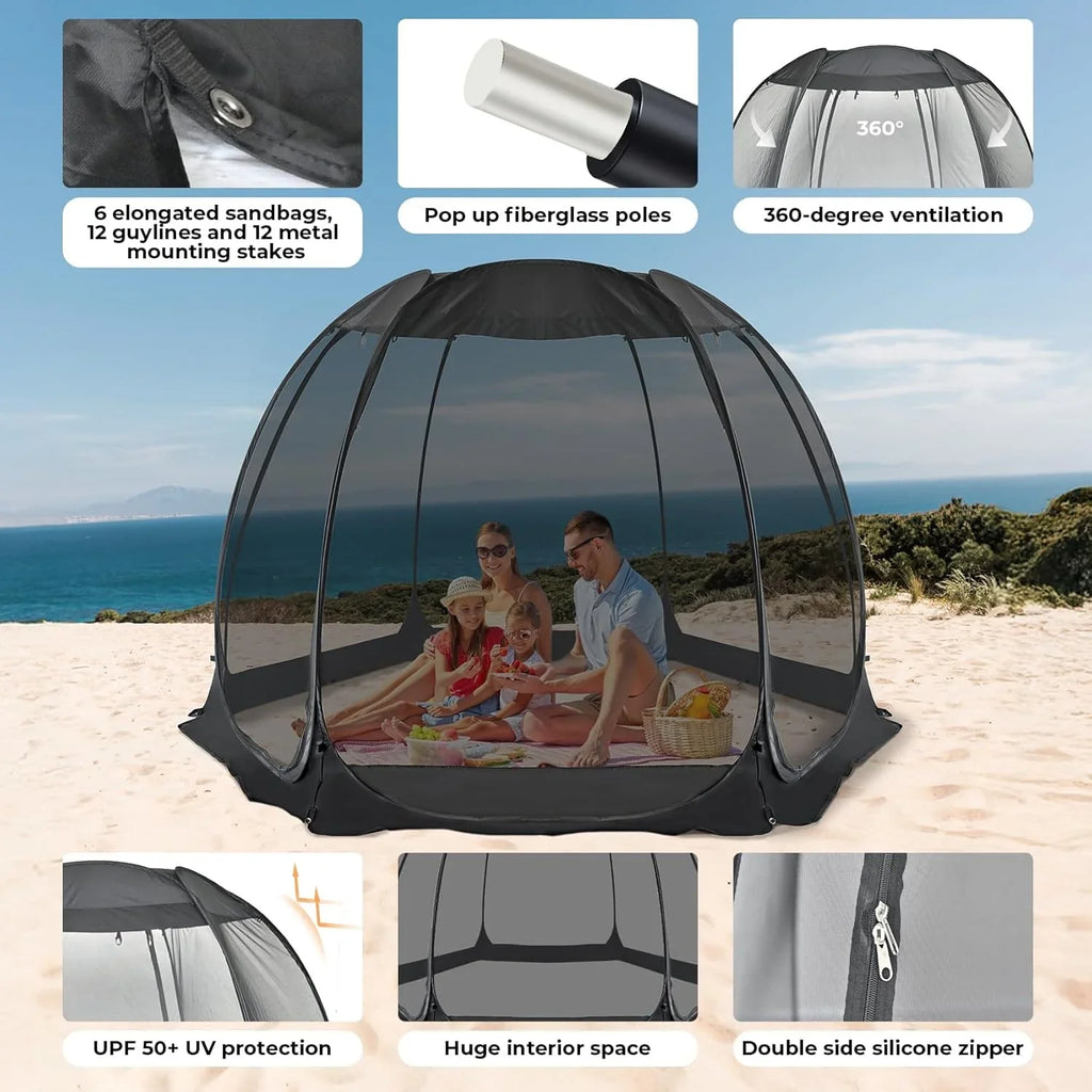 Alvantor Screen House Gazebo Pop Up Igloo Screened Canopy Tent with Mosquito Netting Sides