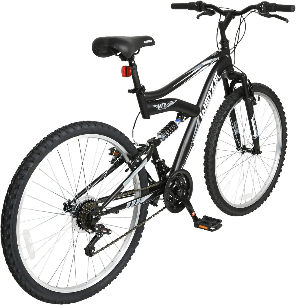 WEIZE Mountain Bike 26 27.5 inch Outdoor Hybrid Bikes 18-Speed High-Carbon Steel Full Suspension