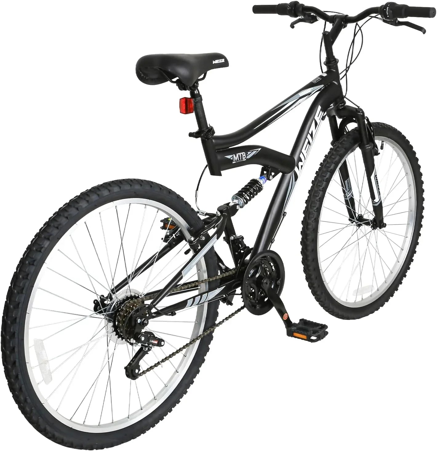 WEIZE Mountain Bike 26 27.5 inch Outdoor Hybrid Bikes 18-Speed High-Carbon Steel Full Suspension