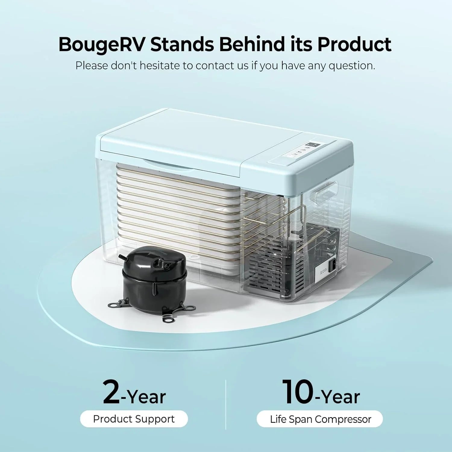 BougeRV 12 Volt Refrigerator 12V Car Fridge 23 Quart Portable Freezer Compressor Cooler