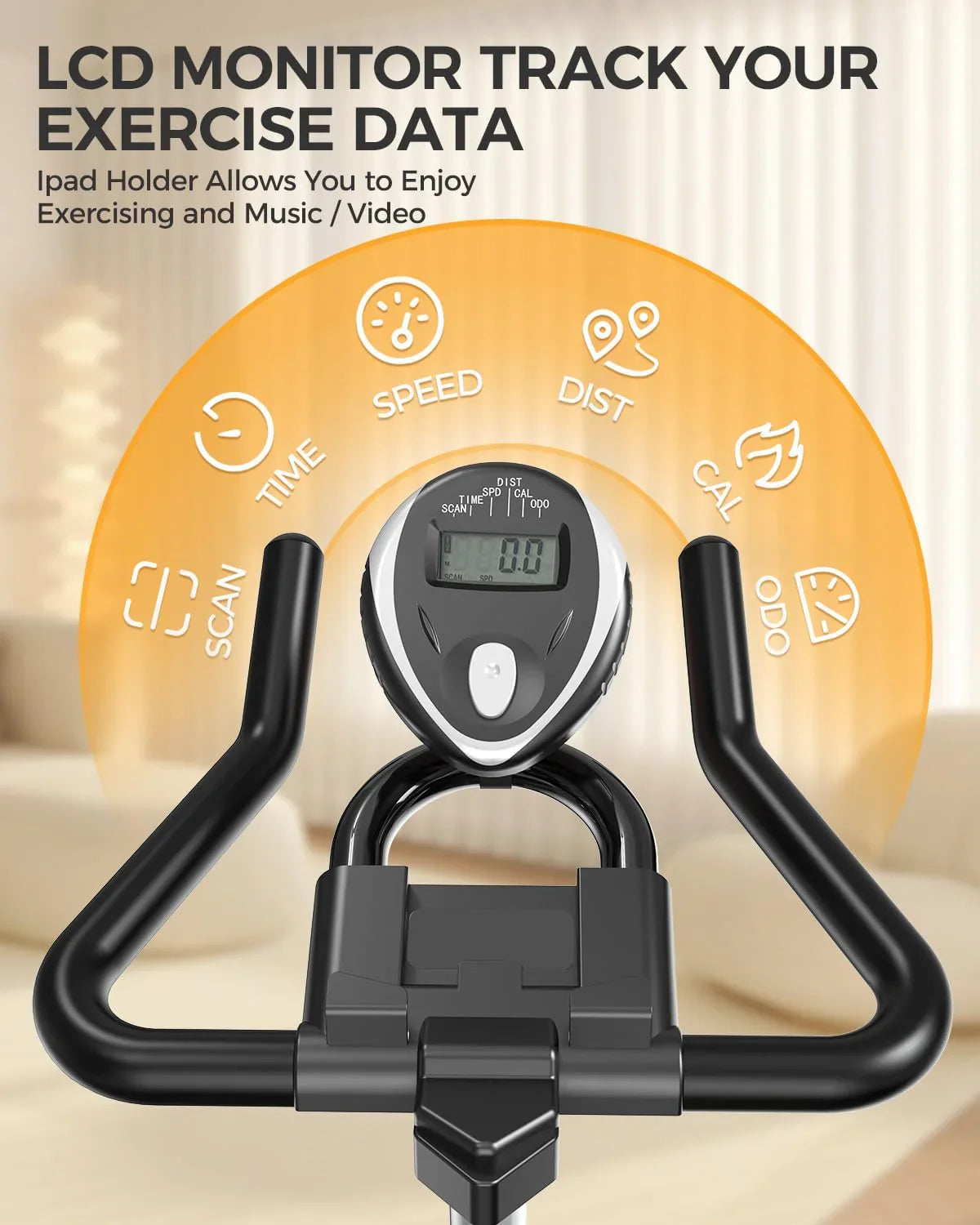 pooboo Exercise Bike Adjustable Magnetic/Brake Pad Resistance Silent Belt Drive Cycling Bike