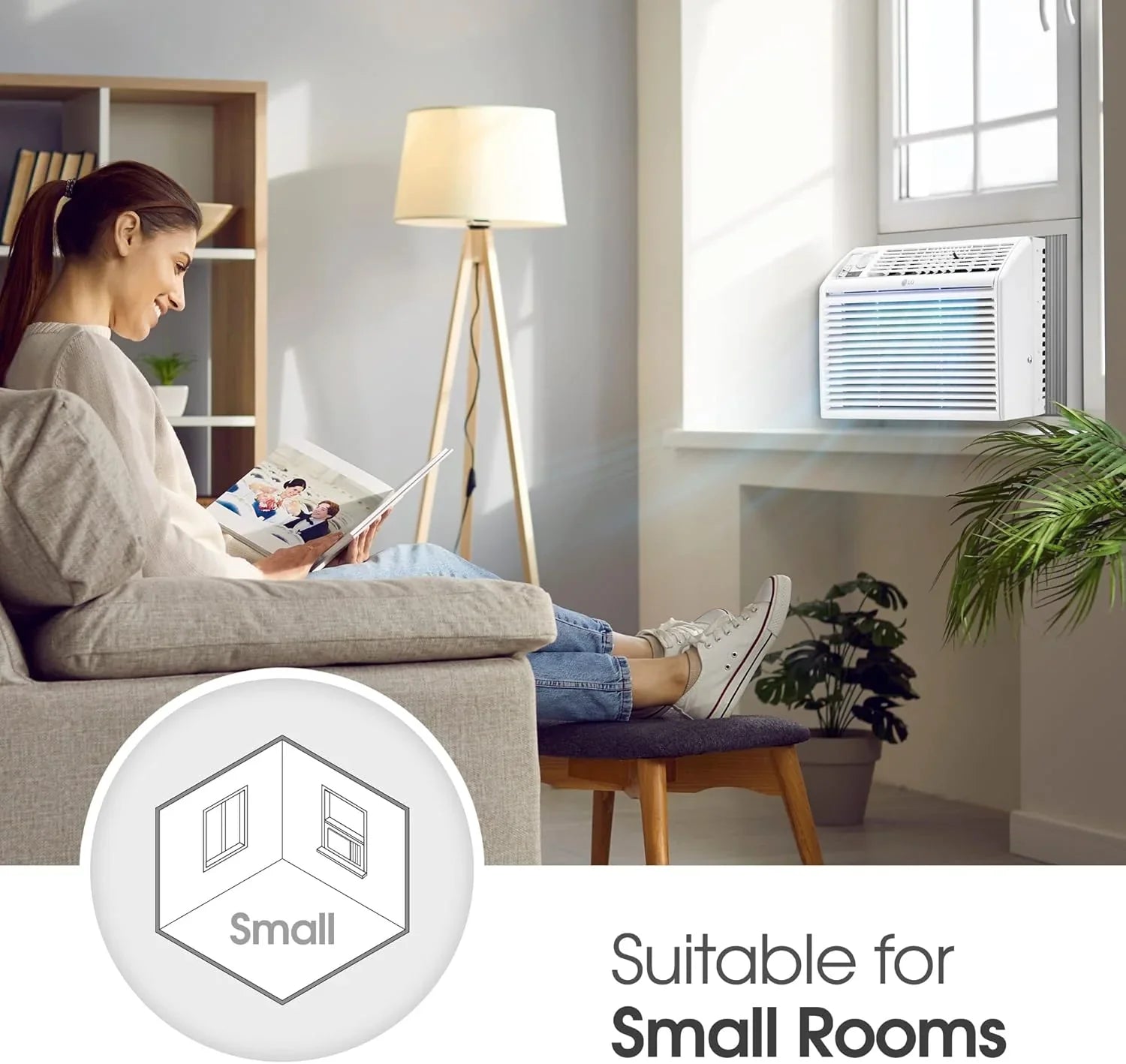 LG 5000 BTU Window Air Conditioners Easy Mechanical Control Ultra-Quiet Compact-size Cools Filter