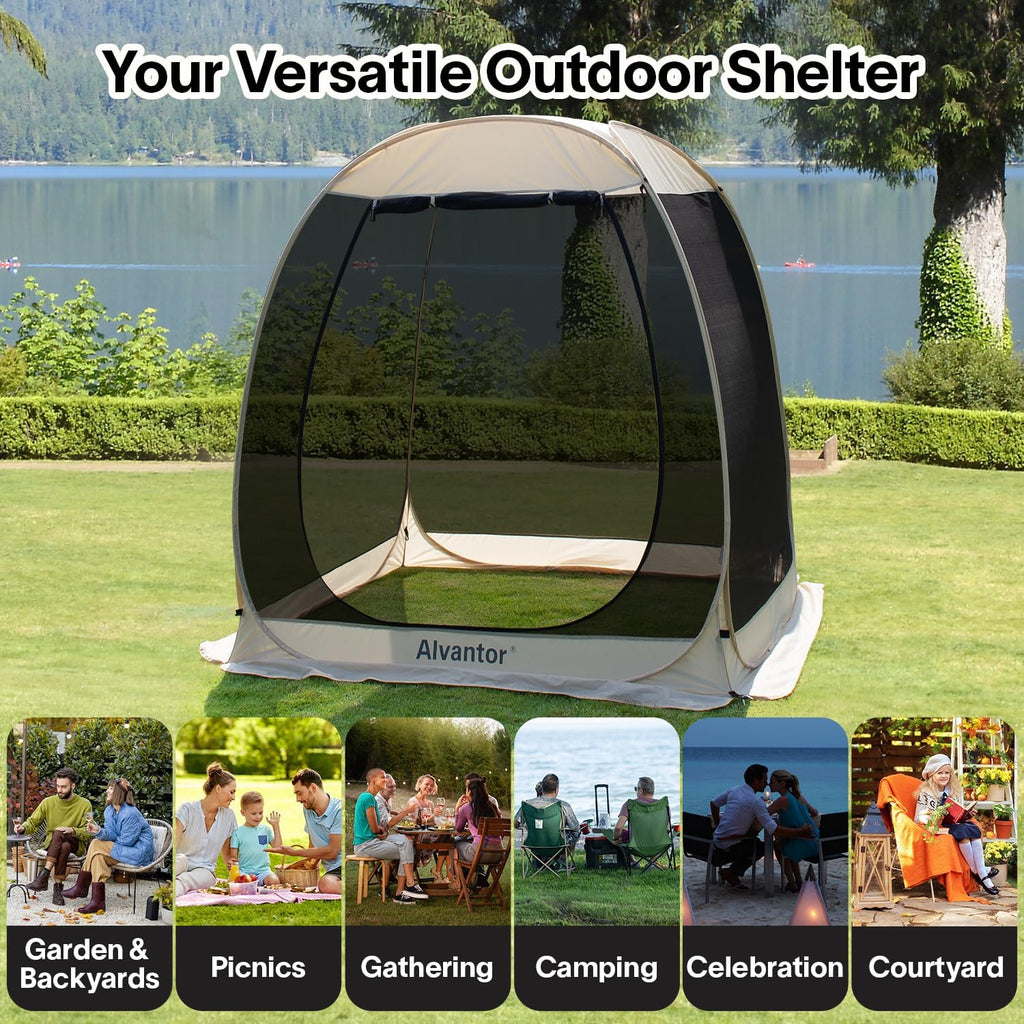 Alvantor Screen House Gazebo Pop Up Igloo Screened Canopy Tent with Mosquito Netting Sides