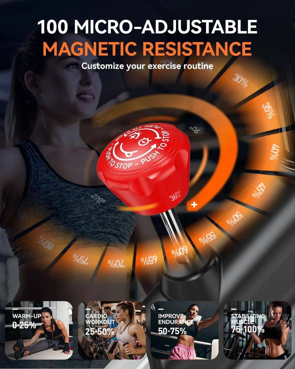 pooboo Exercise Bike Adjustable Magnetic/Brake Pad Resistance Silent Belt Drive Cycling Bike