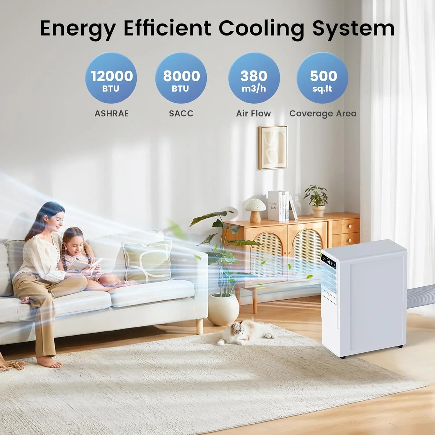 12000 BTU Portable Air Conditioners for Room up to 500 sq.ft Free Standing Quiet Portable AC Unit