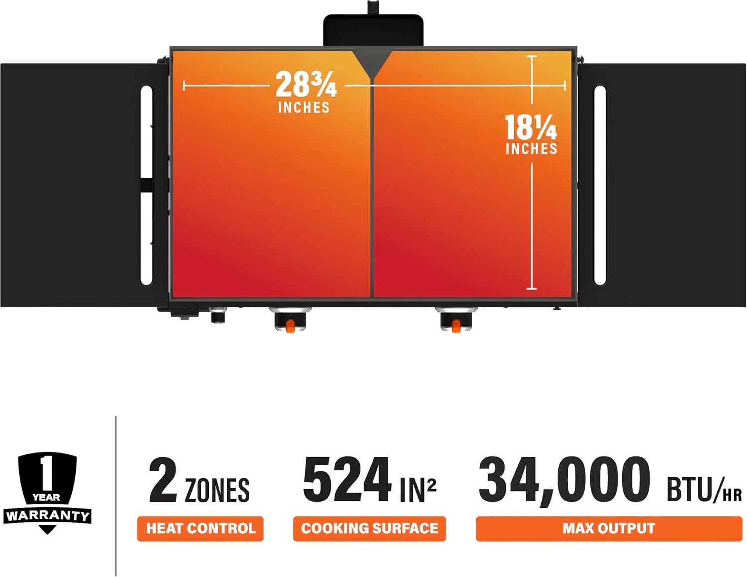 Blackstone 1883 Original 28 Griddle with Integrated Protective Hood and Counter Height Side Shelves