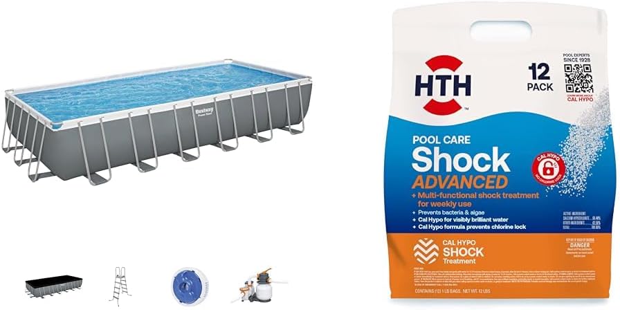 Power Steel 14' x 8'2" x 39.5" Oval Above Ground Pool Set Includes 530gal Filter Pump Ladder