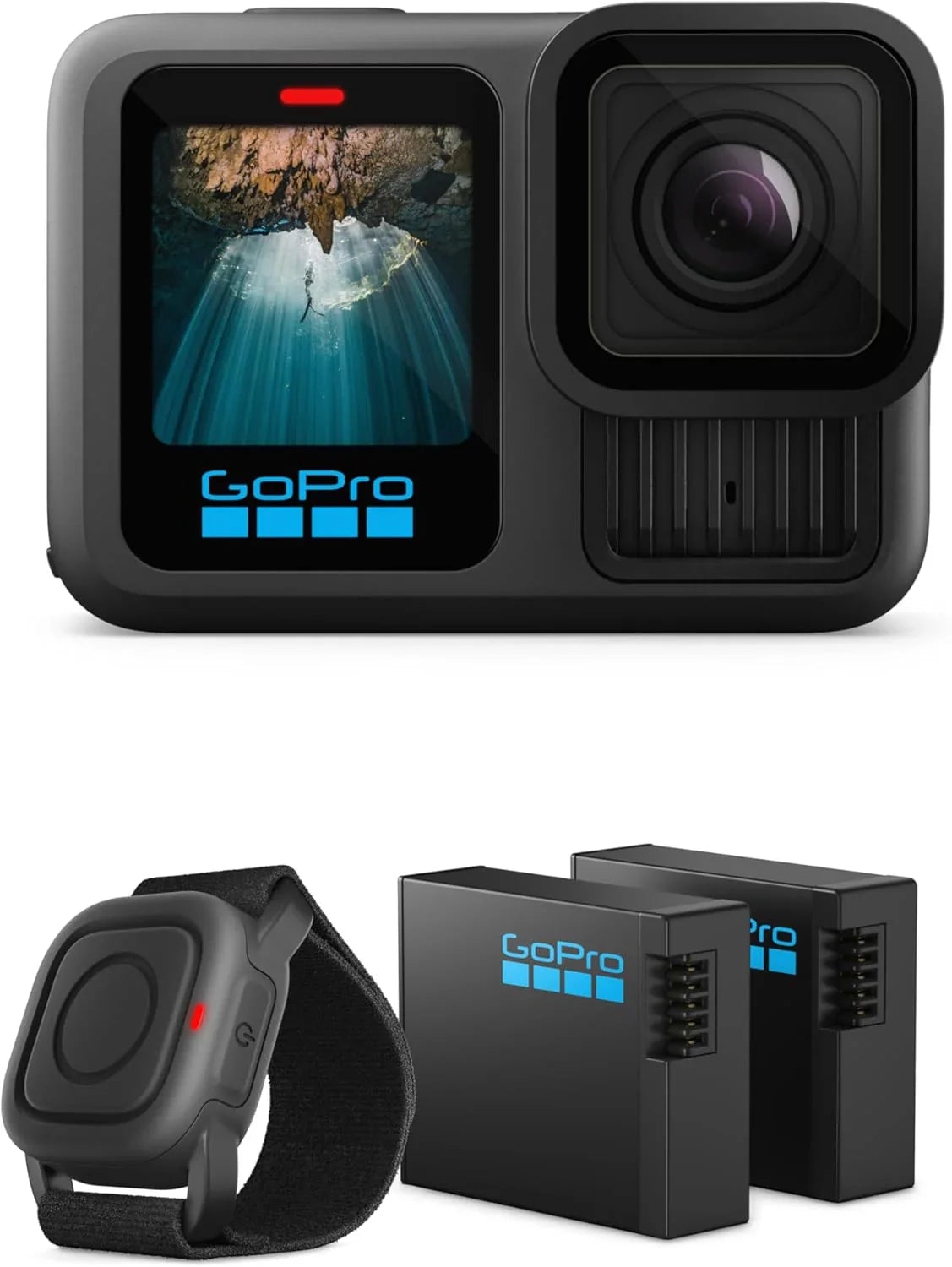 Black Waterproof Action Camera with 5.3K60 Video 27MP Photo Compatability HB-Series Lenses