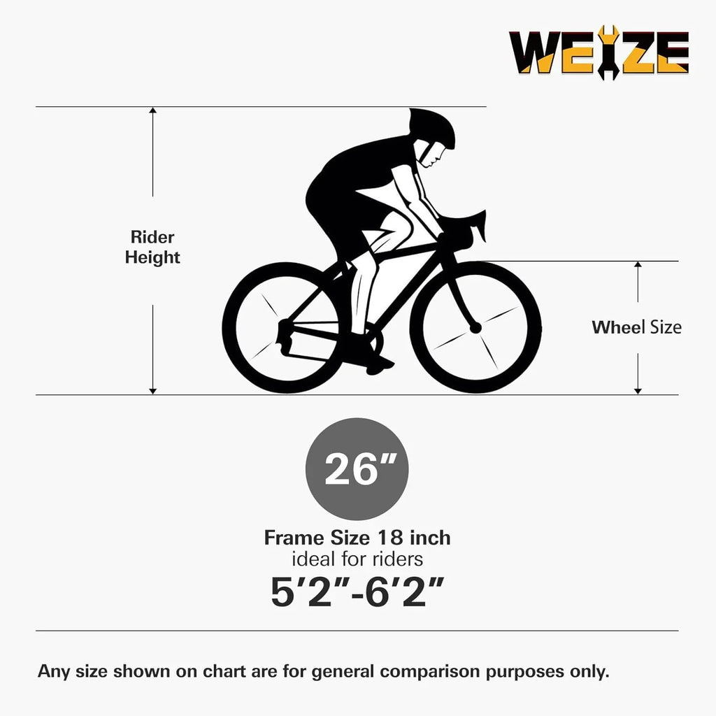 WEIZE Mountain Bike 26 27.5 inch Outdoor Hybrid Bikes 18-Speed High-Carbon Steel Full Suspension