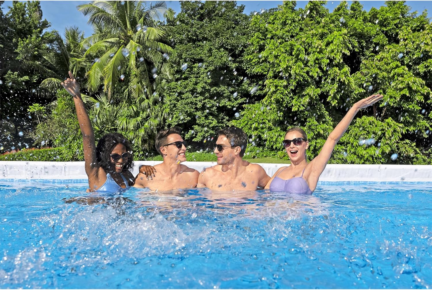 Power Steel 14' x 8'2" x 39.5" Oval Above Ground Pool Set Includes 530gal Filter Pump Ladder