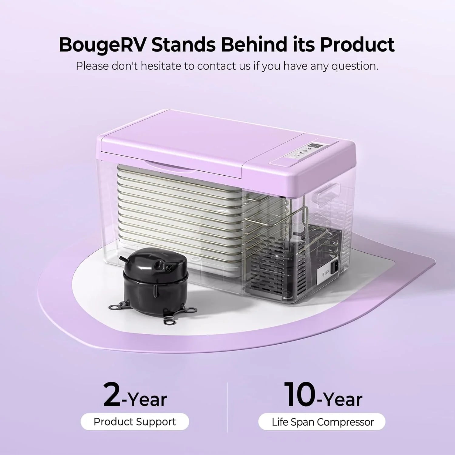 BougeRV 12 Volt Refrigerator 12V Car Fridge 23 Quart Portable Freezer Compressor Cooler