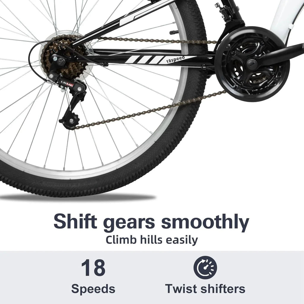 WEIZE Mountain Bike 26 27.5 inch Outdoor Hybrid Bikes 18-Speed High-Carbon Steel Full Suspension