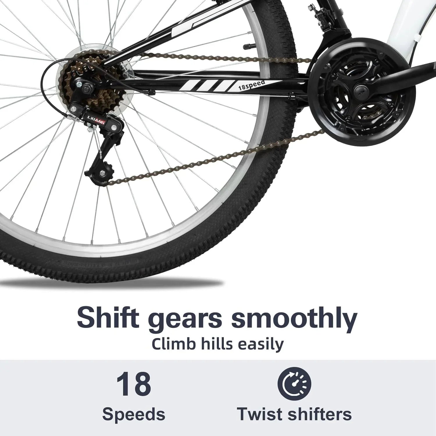 WEIZE Mountain Bike 26 27.5 inch Outdoor Hybrid Bikes 18-Speed High-Carbon Steel Full Suspension