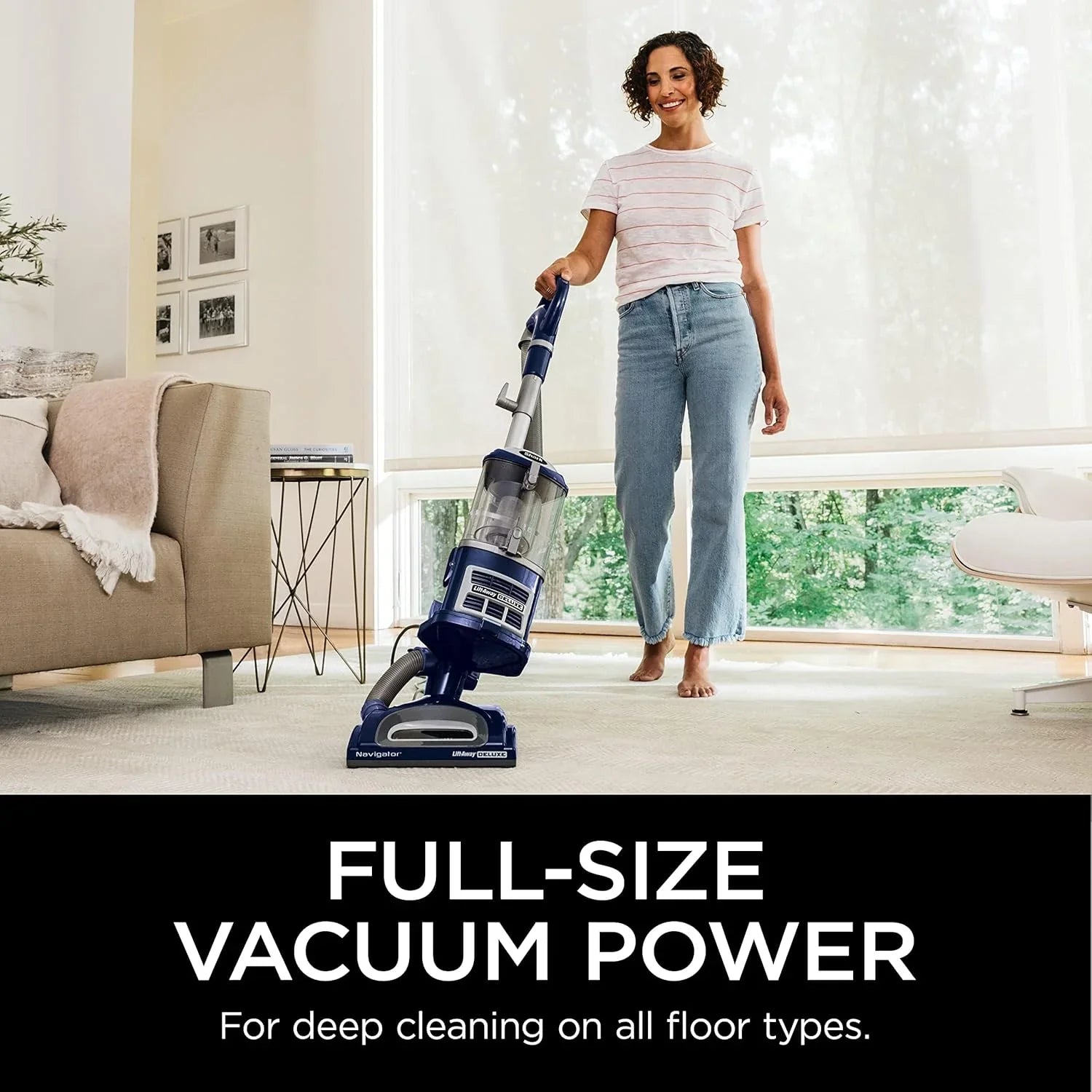 Upright Vacuum Navigator Lift-Away Deluxe Capacity HEPA Filter Swivel Steering Upholstery Tool
