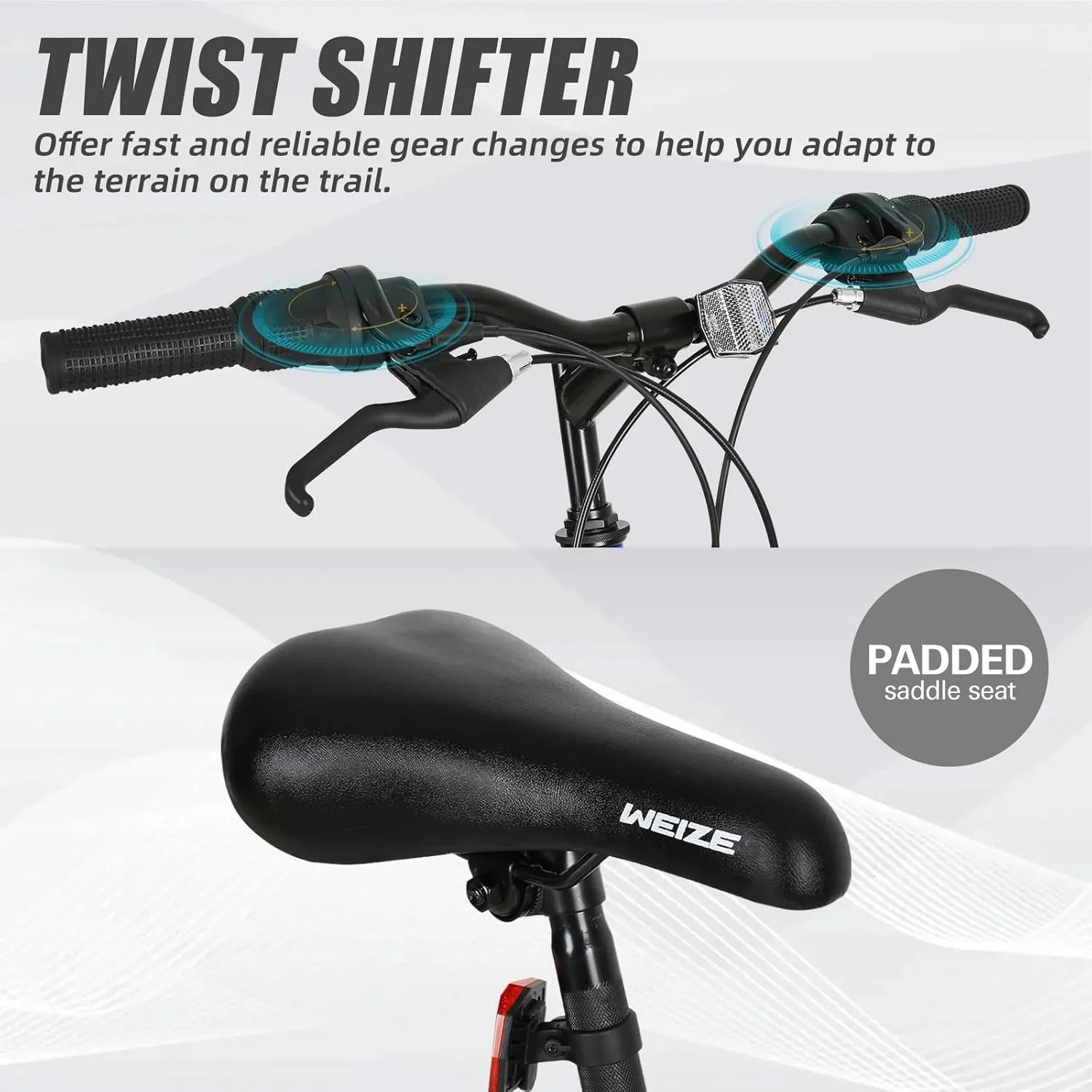 WEIZE Mountain Bike 26 27.5 inch Outdoor Hybrid Bikes 18-Speed High-Carbon Steel Full Suspension