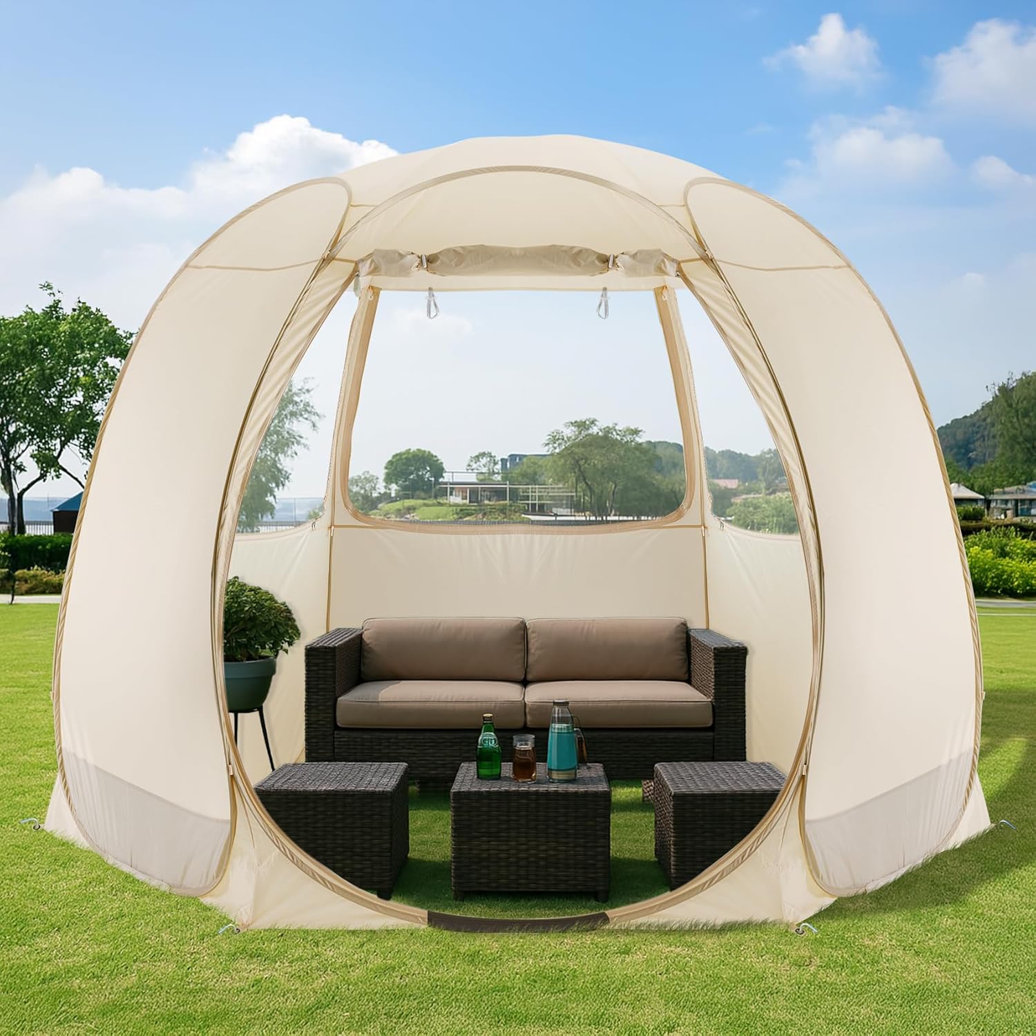 Alvantor Screen House Gazebo Pop Up Igloo Screened Canopy Tent with Mosquito Netting Sides