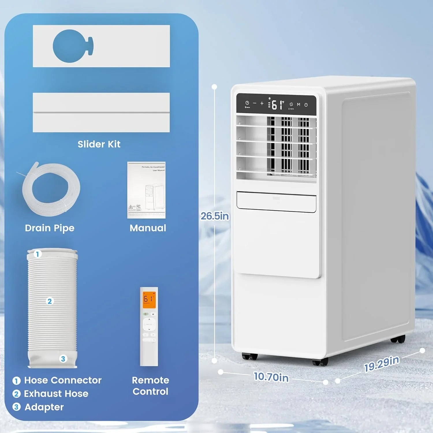 12000 BTU Portable Air Conditioners for Room up to 500 sq.ft Free Standing Quiet Portable AC Unit