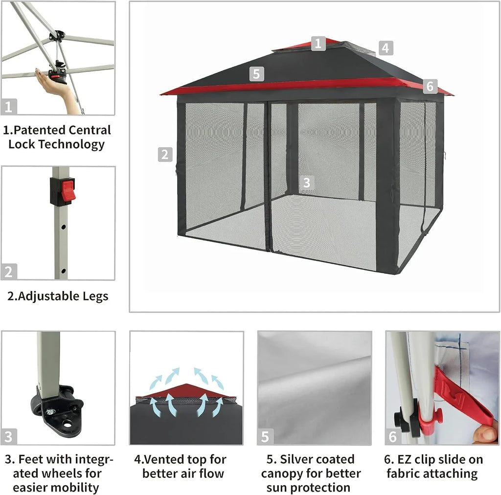 CROWN SHADES 13x13 Pop Up Gazebo Canopy Tent Gazebos on Clearance Outdoor Gazebo