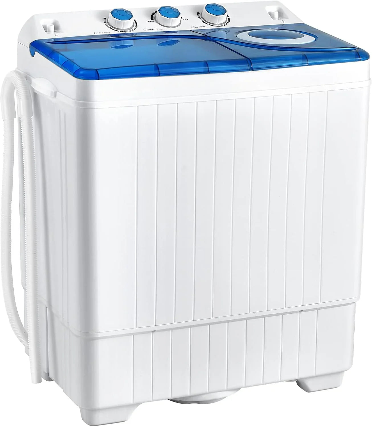 COSTWAY Double Tub 26 lb Capacity Laundry 18 lb 8 lb Spin Combo Drain Pump Washing Machine