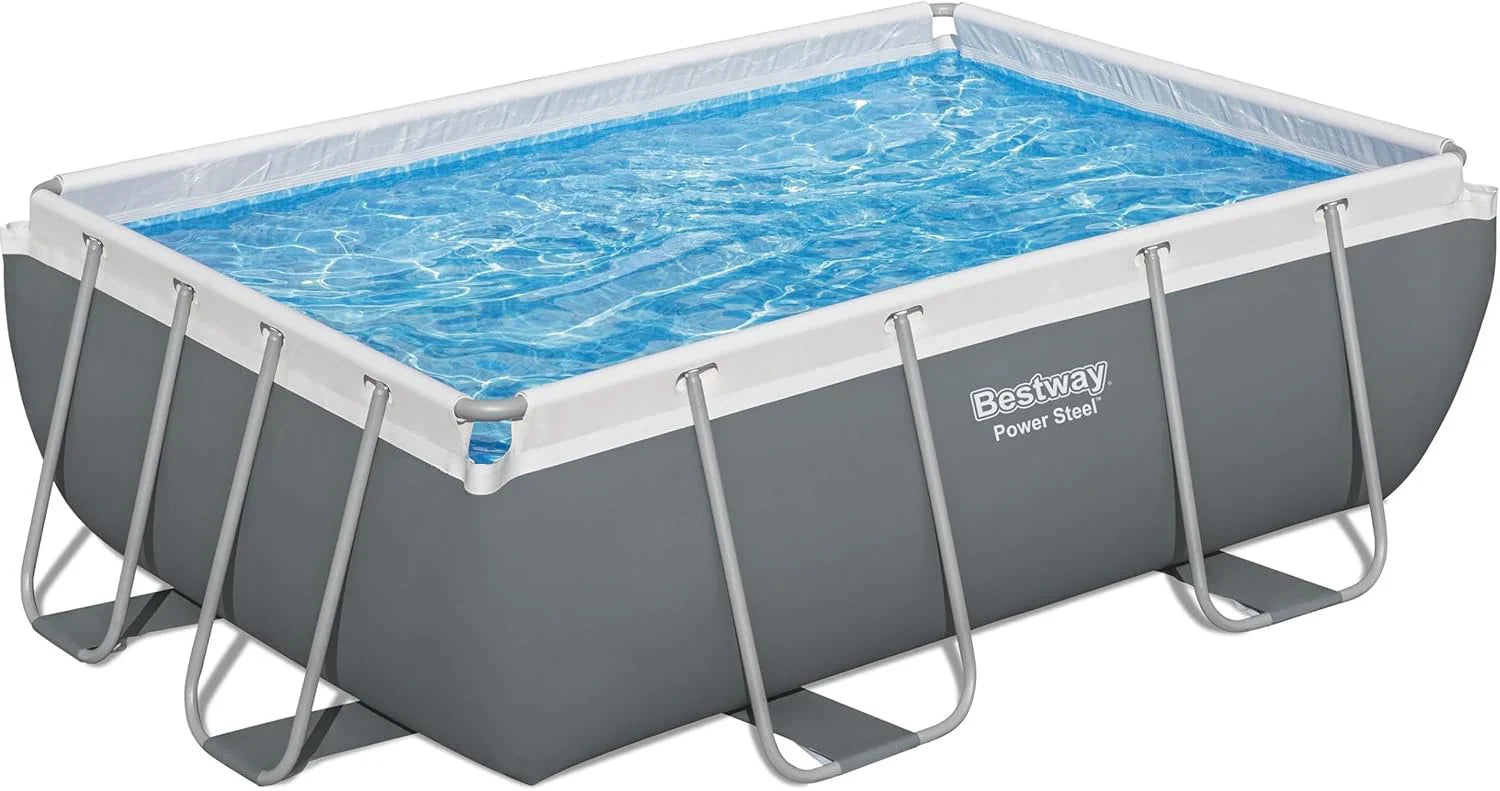 Power Steel 14' x 8'2" x 39.5" Oval Above Ground Pool Set Includes 530gal Filter Pump Ladder