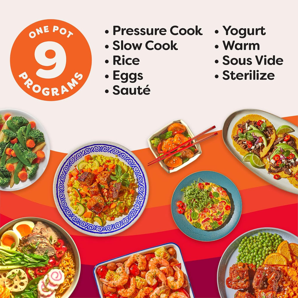 9-in-1 Multicooker Pressure Cooker Slow Cook Rice Maker Steamer Sauté Yogurt Warmer Sterilizer