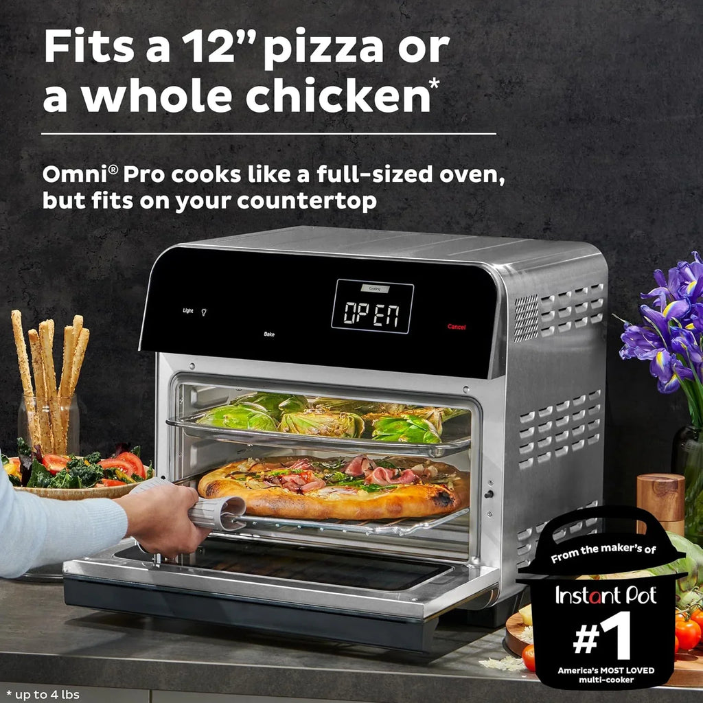 Instant Pot Omni Plus 19QT/18L Toaster Oven Air Fryer 10-in-1 Functions Fits 12" Pizza Crisp Broil
