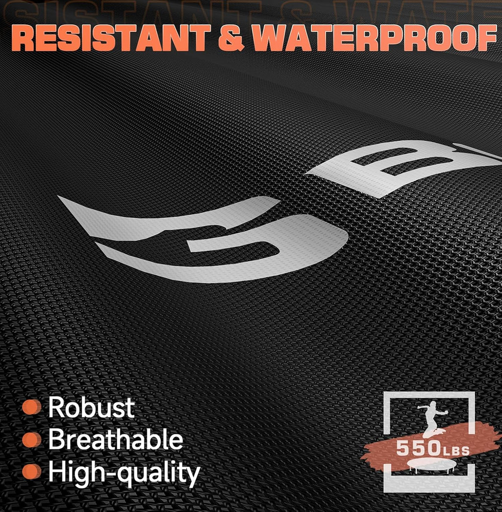 BCAN 450/550 LBS Foldable Mini Trampoline Fitness Trampoline Bungees Adjustable Foam Handle