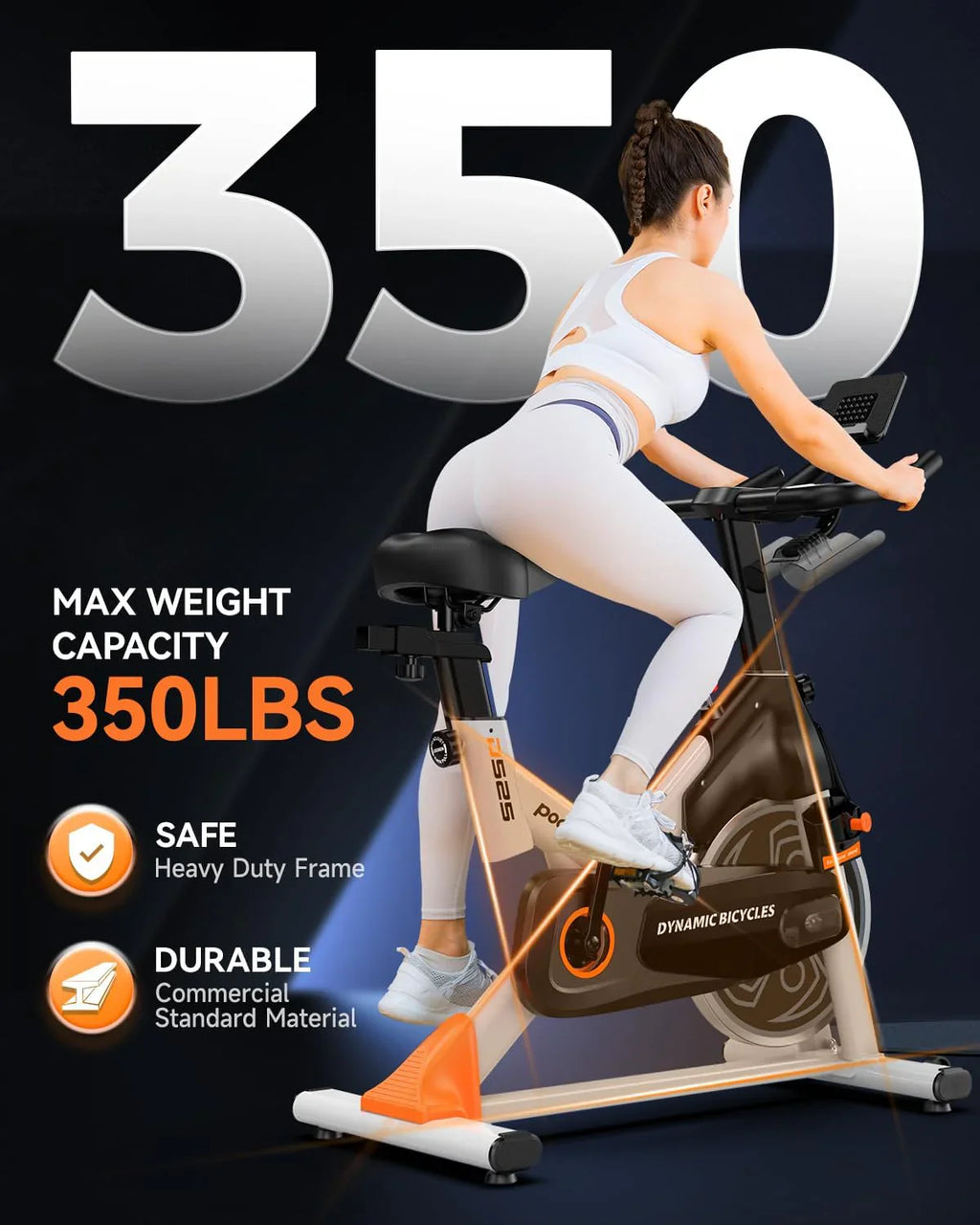 pooboo Exercise Bike Adjustable Magnetic/Brake Pad Resistance Silent Belt Drive Cycling Bike