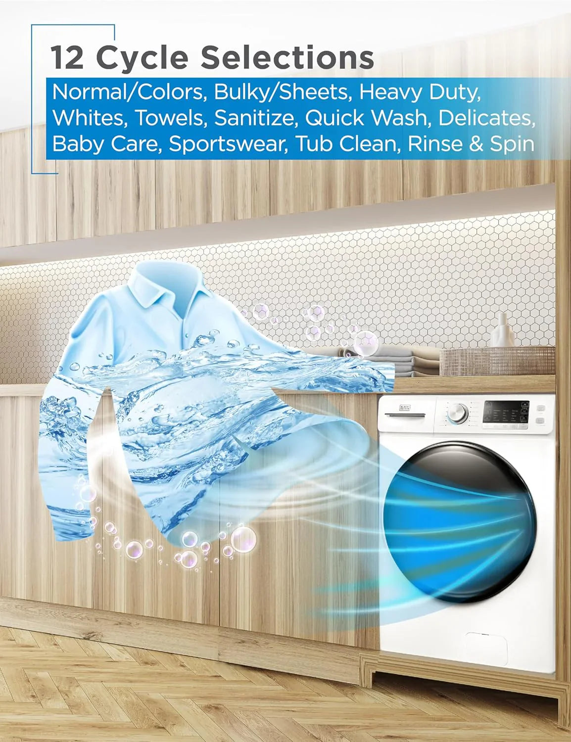 Portable Washer 6.6 lb. Capacity Washing Machine for Homes & Apartments 5 Wash Cycles