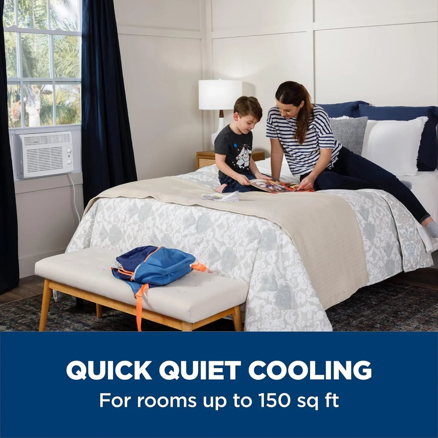 GE Window Air Conditioner Unit 6,000 BTU for Small Rooms up to 250 sq ft. with Adjustable Fan