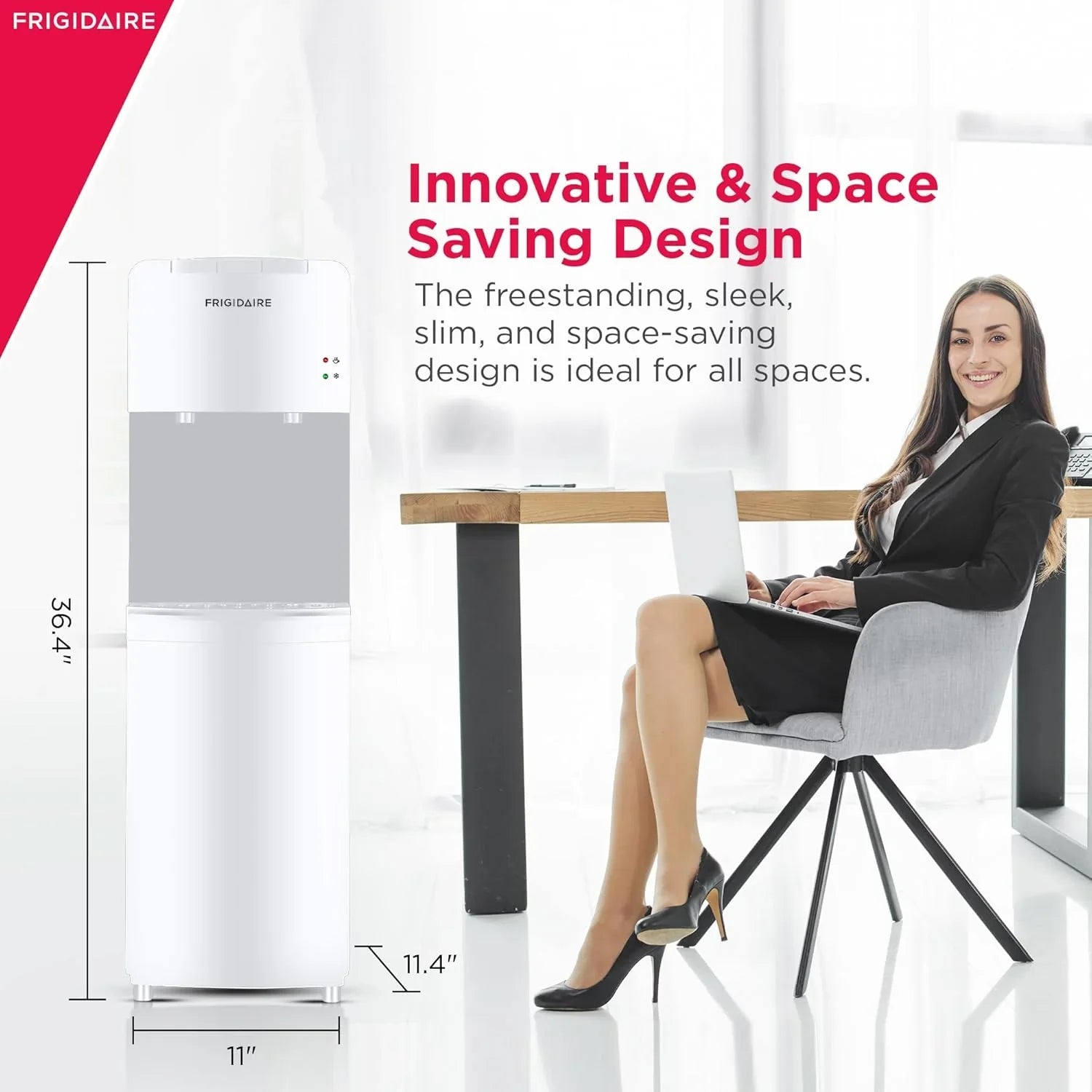 Frigidaire EFWC498 Top Loading Cooler Dispenser Hot & Cold Water Child Safety Lock Innovative Slim