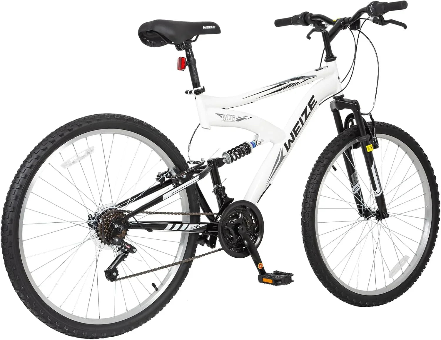 WEIZE Mountain Bike 26 27.5 inch Outdoor Hybrid Bikes 18-Speed High-Carbon Steel Full Suspension