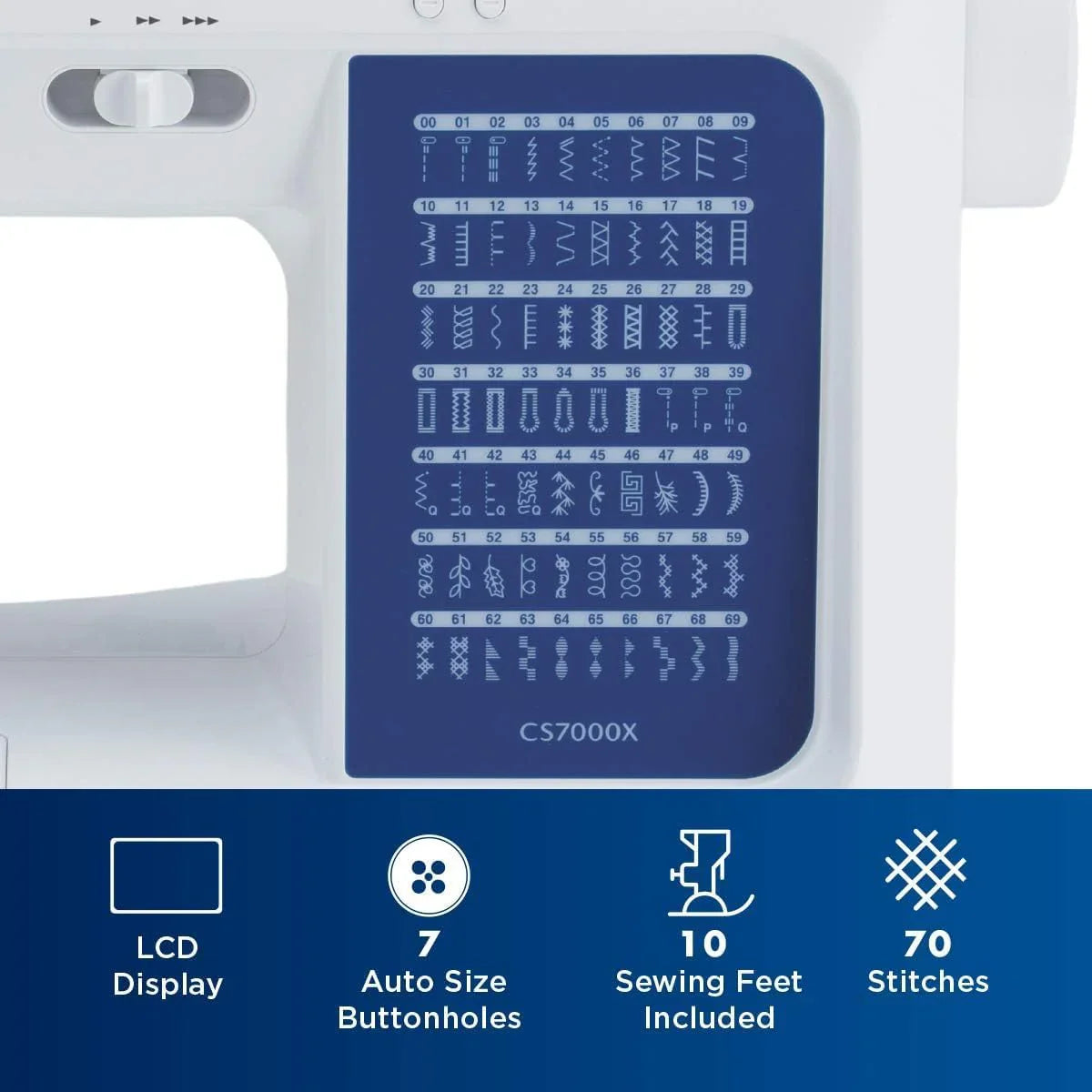 Brother CS7000X Computerized Sewing and Quilting Machine 70 Built-in Stitches LCD Display