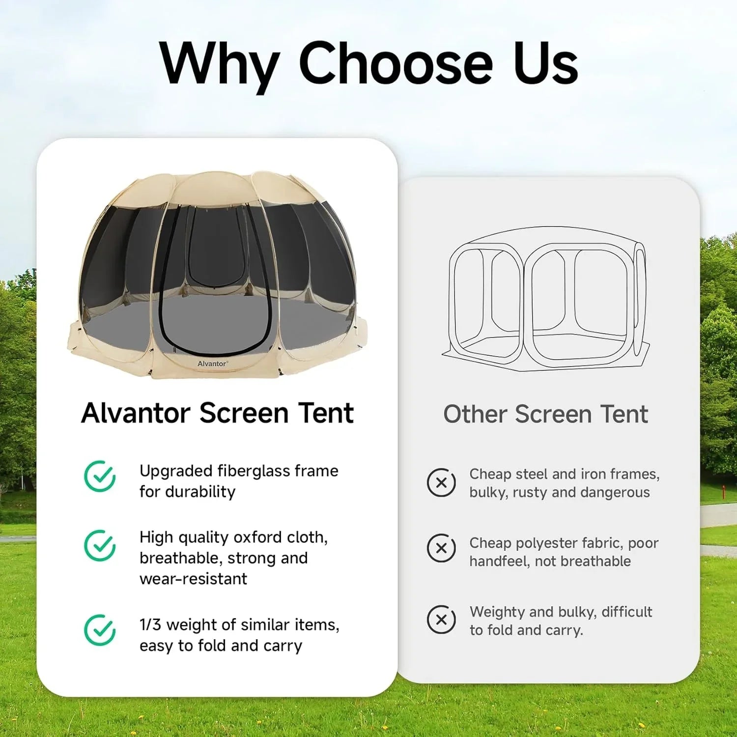 Alvantor Screen House Gazebo Pop Up Igloo Screened Canopy Tent with Mosquito Netting Sides