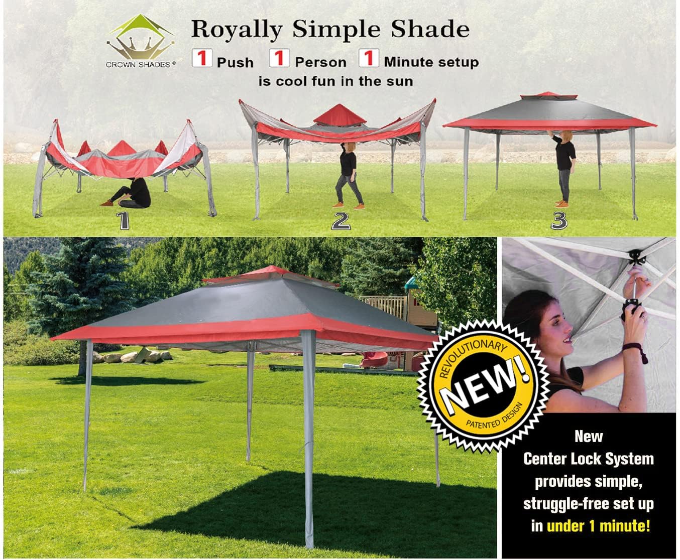 CROWN SHADES 13x13 Pop Up Gazebo Canopy Tent Gazebos on Clearance Outdoor Gazebo