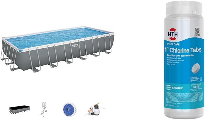 Power Steel 14' x 8'2" x 39.5" Oval Above Ground Pool Set Includes 530gal Filter Pump Ladder