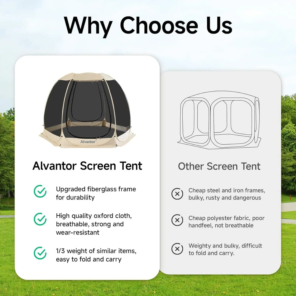 Alvantor Screen House Gazebo Pop Up Igloo Screened Canopy Tent with Mosquito Netting Sides