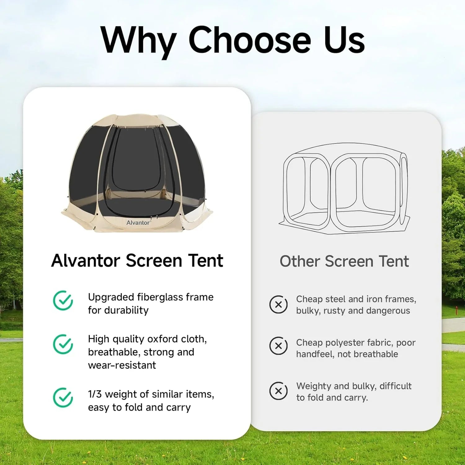 Alvantor Screen House Gazebo Pop Up Igloo Screened Canopy Tent with Mosquito Netting Sides