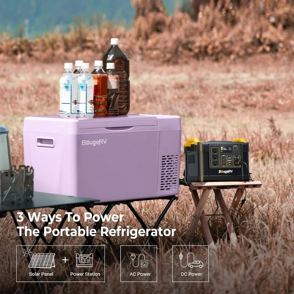BougeRV 12 Volt Refrigerator 12V Car Fridge 23 Quart Portable Freezer Compressor Cooler
