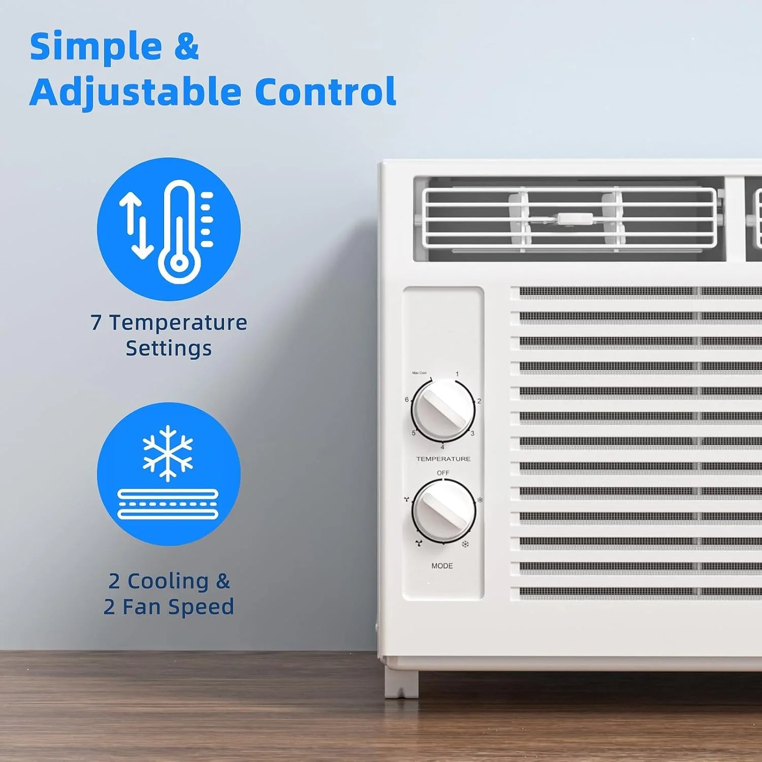 Antarctic Star 12,000 BTU U-Shaped Window Air Conditioner Unit Cools up to 550 Sq.Ft. with 6 Modes