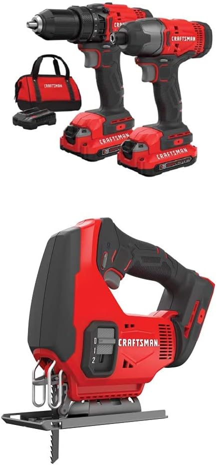 V20 MAX Cordless Drill and Impact Driver Power Tool Combo Kit with 2 Batteries and Charger