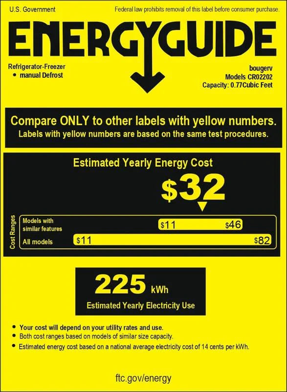 BougeRV 12 Volt Refrigerator 12V Car Fridge 23 Quart Portable Freezer Compressor Cooler