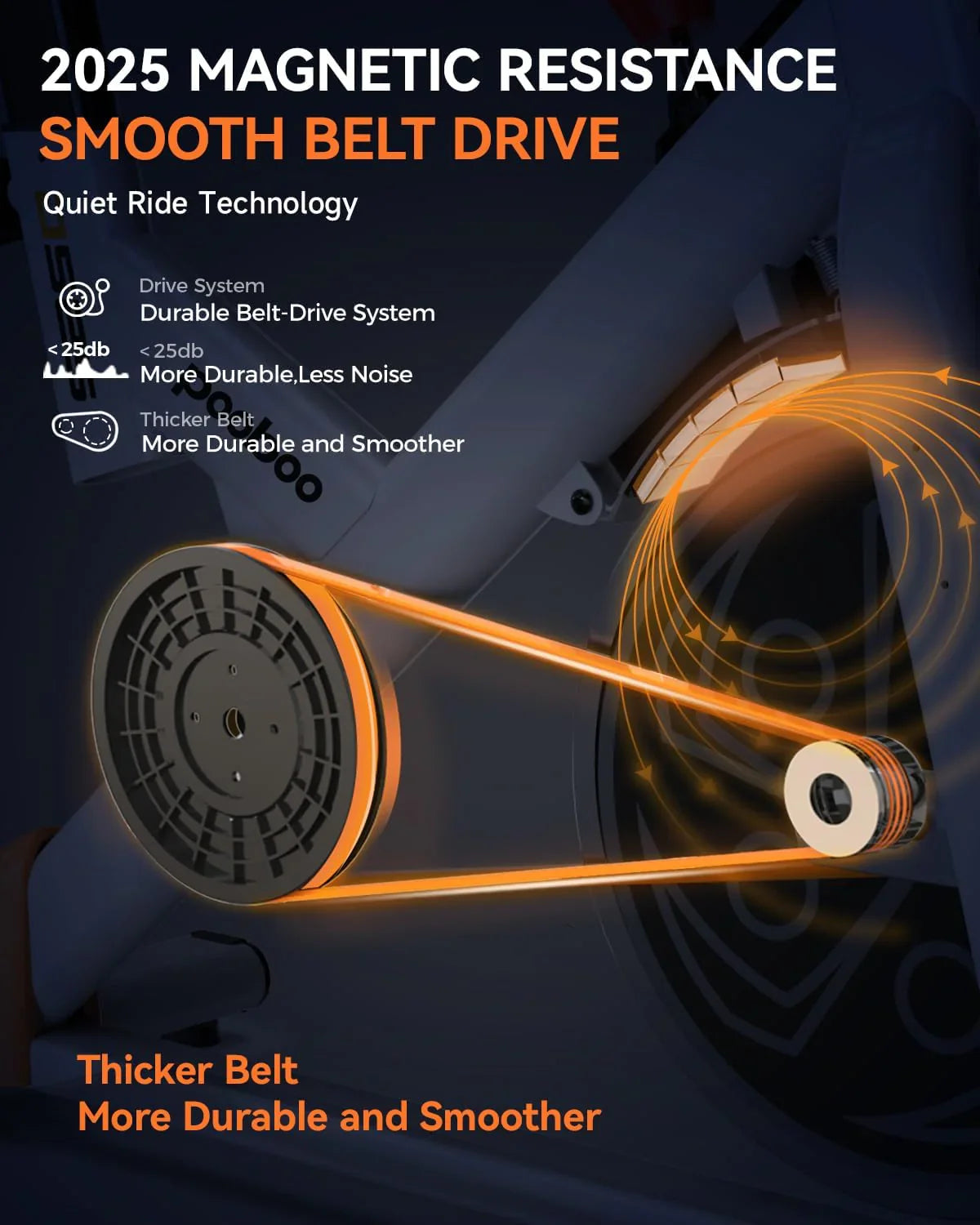 pooboo Exercise Bike Adjustable Magnetic/Brake Pad Resistance Silent Belt Drive Cycling Bike