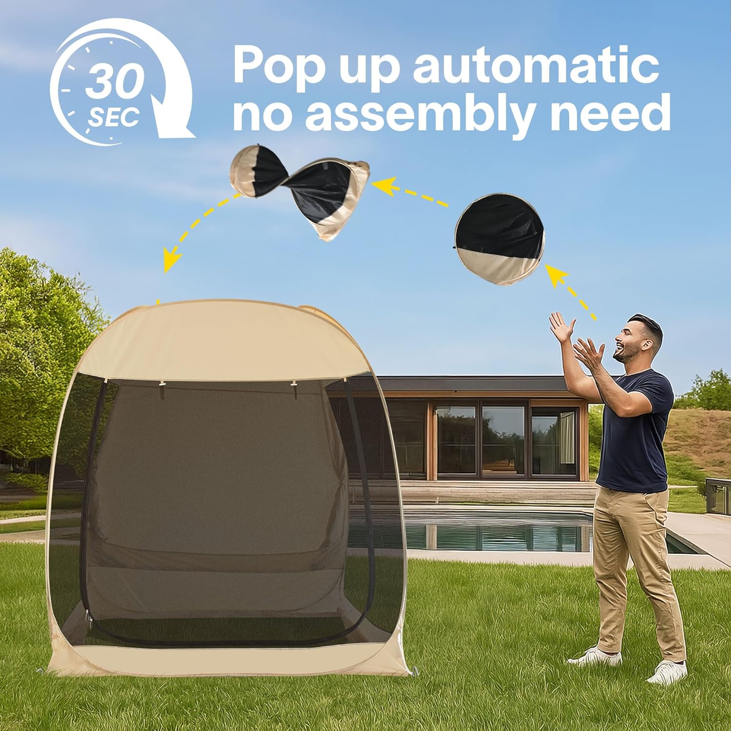 Alvantor Screen House Gazebo Pop Up Igloo Screened Canopy Tent with Mosquito Netting Sides