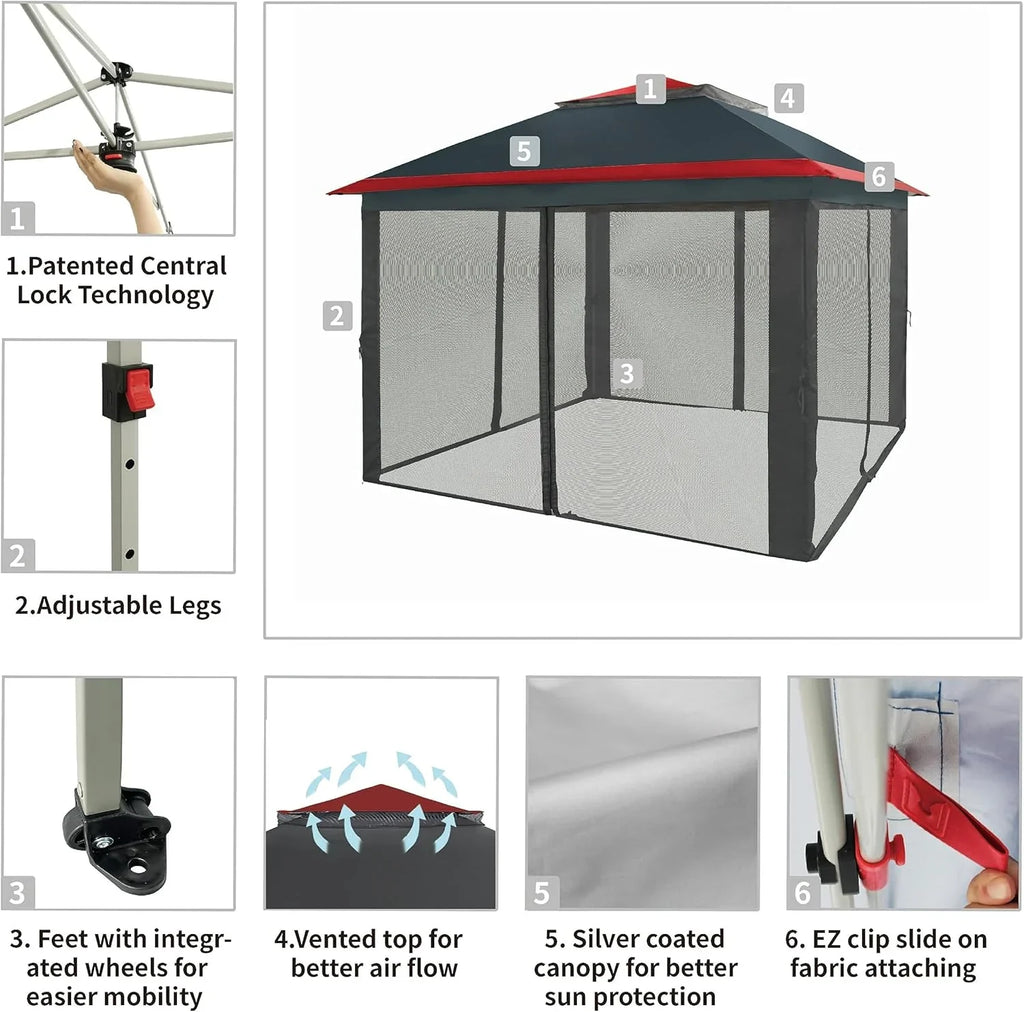 CROWN SHADES 13x13 Pop Up Gazebo Canopy Tent Gazebos on Clearance Outdoor Gazebo