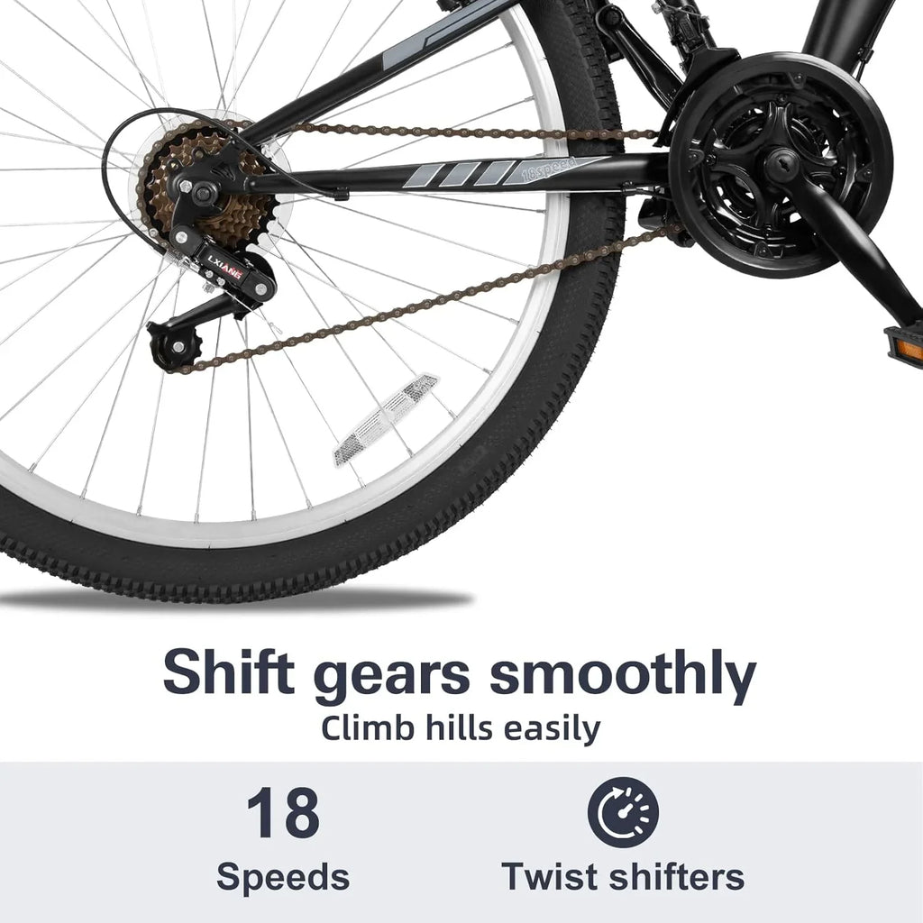 WEIZE Mountain Bike 26 27.5 inch Outdoor Hybrid Bikes 18-Speed High-Carbon Steel Full Suspension