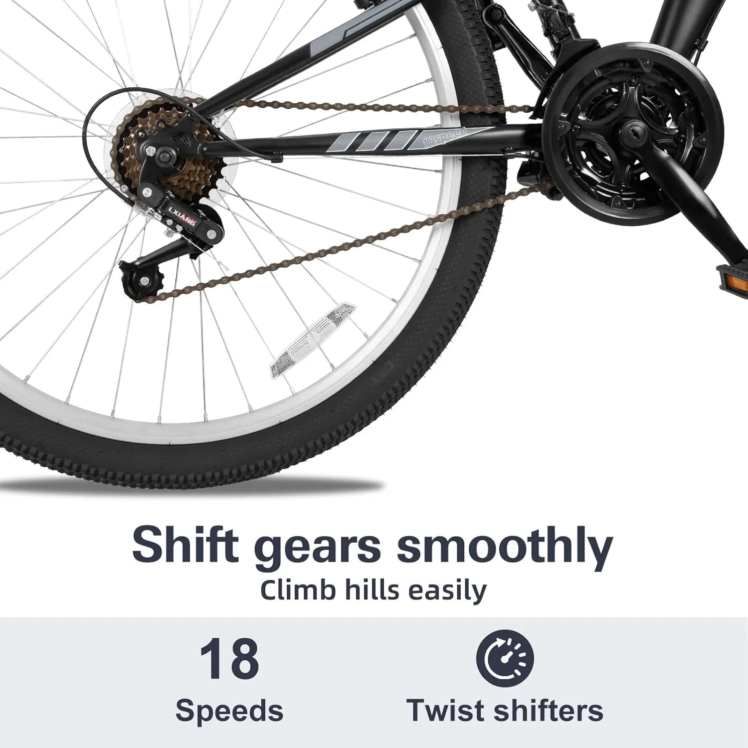 WEIZE Mountain Bike 26 27.5 inch Outdoor Hybrid Bikes 18-Speed High-Carbon Steel Full Suspension