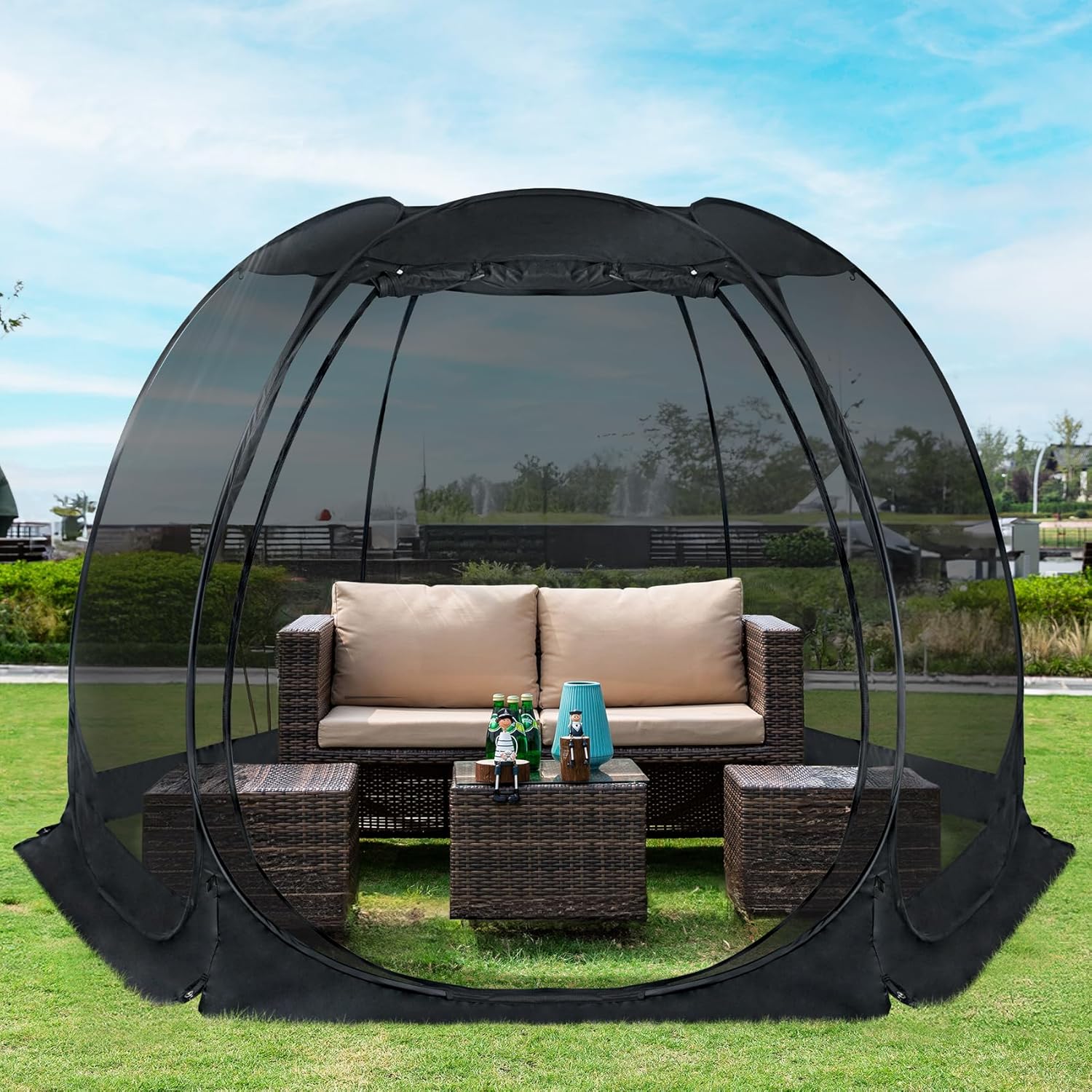 Alvantor Screen House Gazebo Pop Up Igloo Screened Canopy Tent with Mosquito Netting Sides