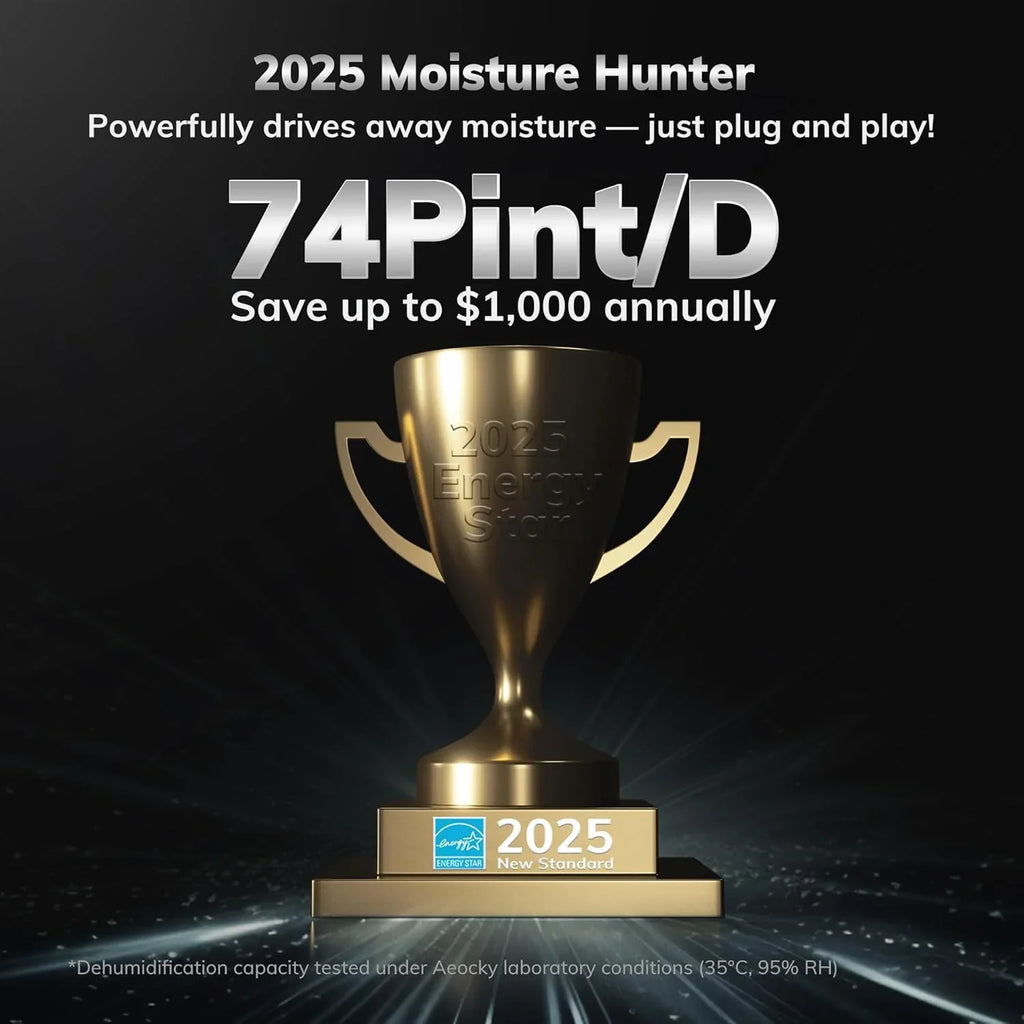 4500 Sq.Ft Most Efficient Energy Star Dehumidifier AEOCKY Max 80 Pint/D Compressor Dehumidifier