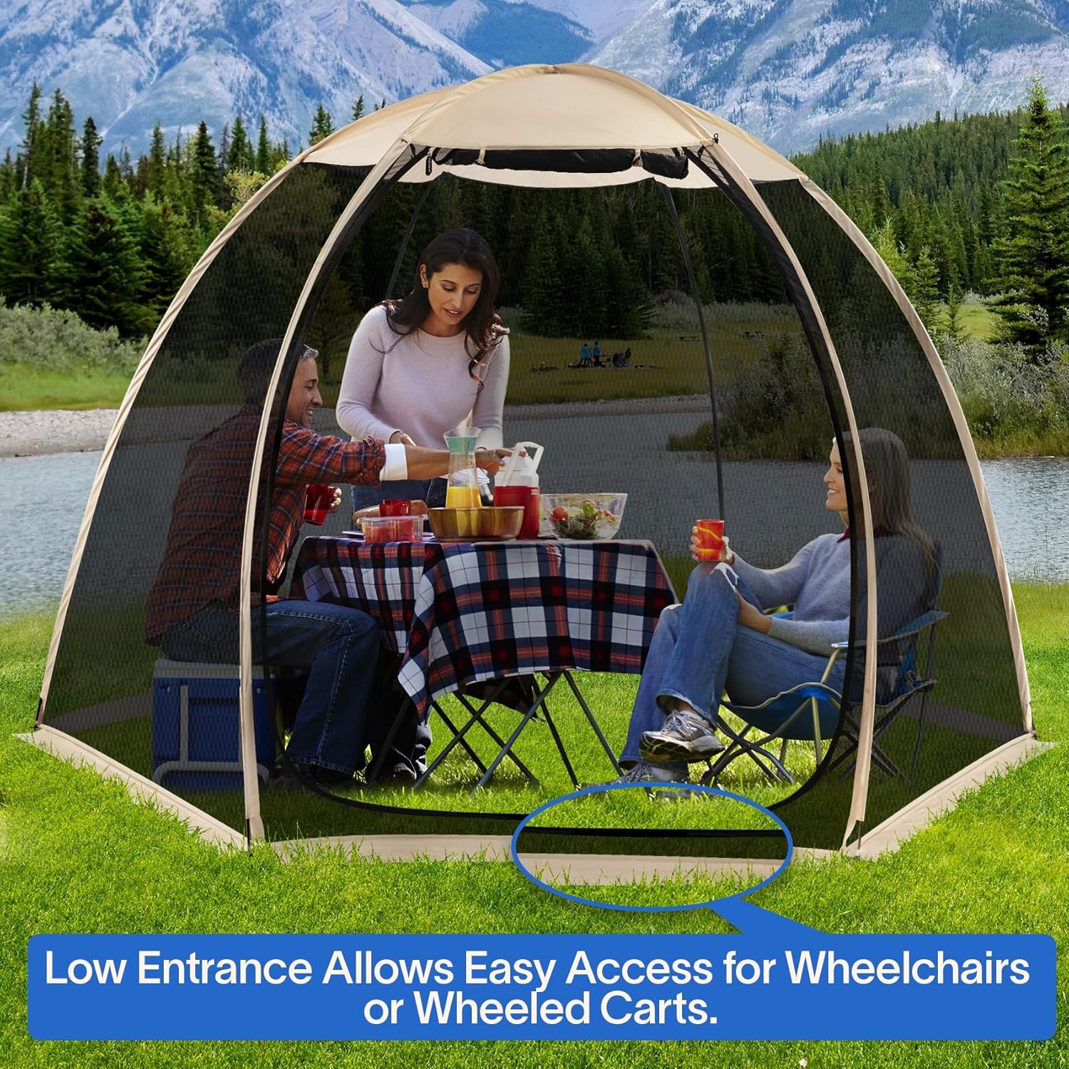 Alvantor Screen House Gazebo Pop Up Igloo Screened Canopy Tent with Mosquito Netting Sides